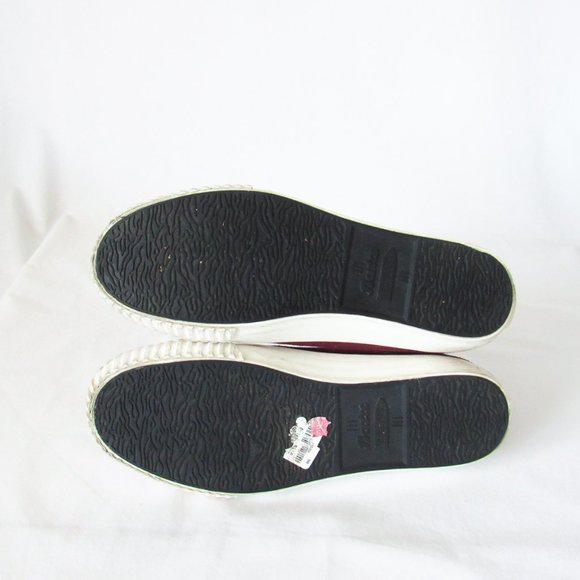 BATA BULLETS Hi Top Wool Leather Sneakers in Maroon Red Size Mens 8, Womens 9 - Picture 15 of 16